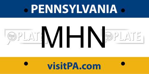 MHN Pennsylvania License Plate