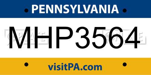 MHP3564 Pennsylvania License Plate