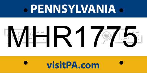 MHR1775 Pennsylvania License Plate