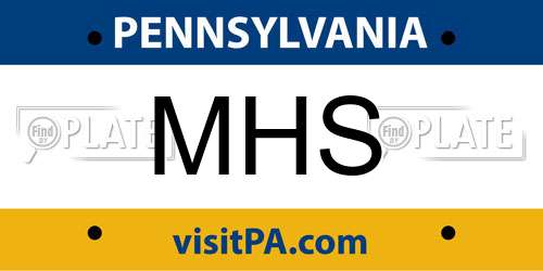 MHS Pennsylvania License Plate