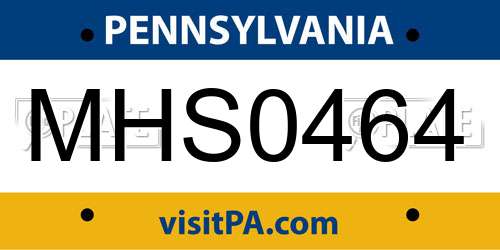 MHS0464 Pennsylvania License Plate