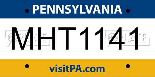 MHT1141 Pennsylvania License Plate