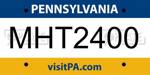 MHT2400 Pennsylvania License Plate