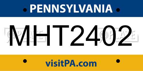 MHT2402 Pennsylvania License Plate