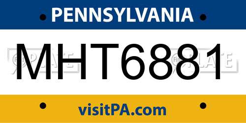 MHT6881 Pennsylvania License Plate