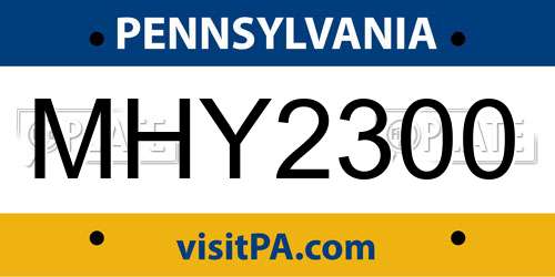 MHY2300 Pennsylvania License Plate