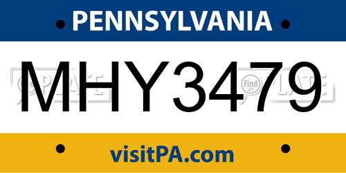 MHY3479 Pennsylvania License Plate