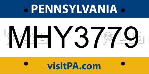 MHY3779 Pennsylvania License Plate