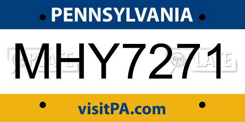 MHY7271 Pennsylvania License Plate