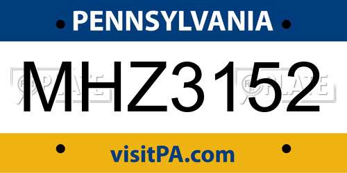 MHZ3152 Pennsylvania License Plate