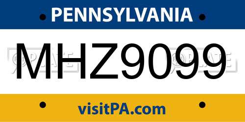 MHZ9099 Pennsylvania License Plate