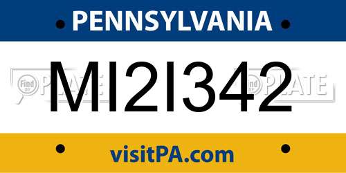 MI2I342 Pennsylvania License Plate