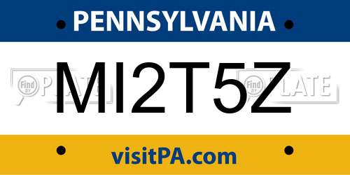 MI2T5Z Pennsylvania License Plate