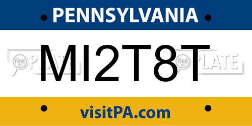 MI2T8T Pennsylvania License Plate