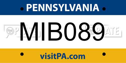 MIB089 Pennsylvania License Plate