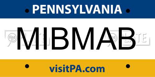 MIBMAB Pennsylvania License Plate