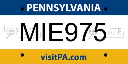MIE975 Pennsylvania License Plate