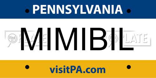MIMIBIL Pennsylvania License Plate