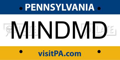 MINDMD Pennsylvania License Plate