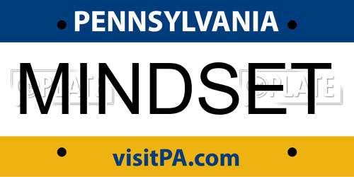 MINDSET Pennsylvania License Plate