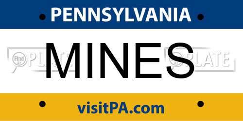 MINES Pennsylvania License Plate