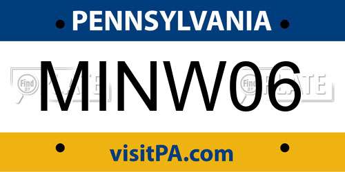 MINW06 Pennsylvania License Plate