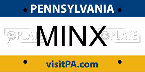 MINX Pennsylvania License Plate