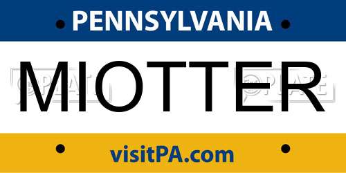 MIOTTER Pennsylvania License Plate