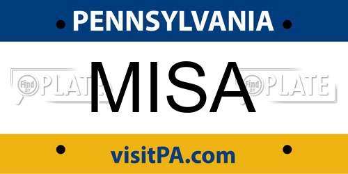 MISA Pennsylvania License Plate