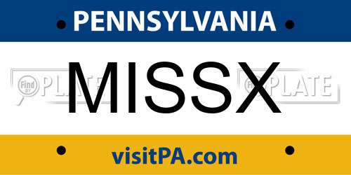 MISSX Pennsylvania License Plate