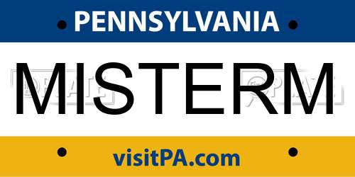 MISTERM Pennsylvania License Plate