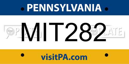 MIT282 Pennsylvania License Plate