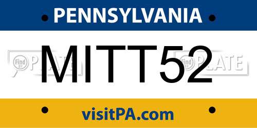 MITT52 Pennsylvania License Plate