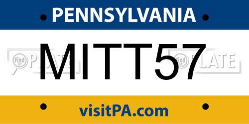 MITT57 Pennsylvania License Plate