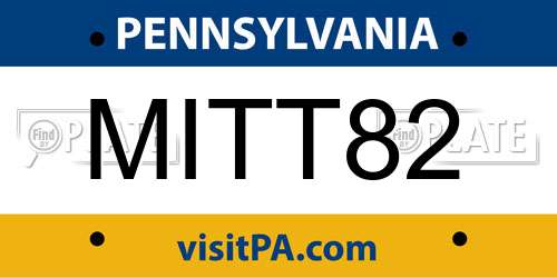 MITT82 Pennsylvania License Plate