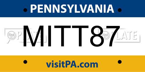 MITT87 Pennsylvania License Plate