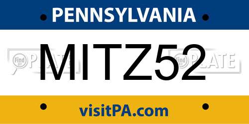 MITZ52 Pennsylvania License Plate