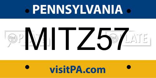 MITZ57 Pennsylvania License Plate