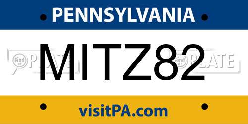 MITZ82 Pennsylvania License Plate
