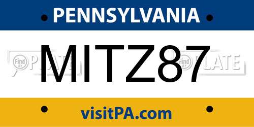 MITZ87 Pennsylvania License Plate