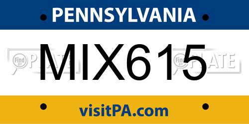 MIX615 Pennsylvania License Plate