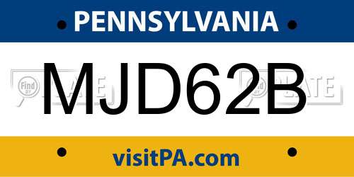 MJD62B Pennsylvania License Plate