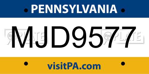 MJD9577 Pennsylvania License Plate