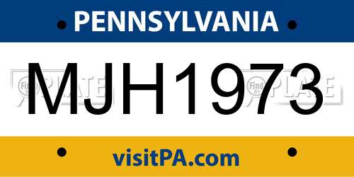 MJH1973 Pennsylvania License Plate