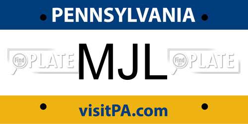 MJL Pennsylvania License Plate