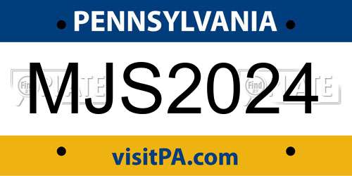 MJS2024 Pennsylvania License Plate