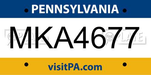 MKA4677 Pennsylvania License Plate