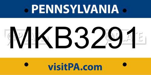 MKB3291 Pennsylvania License Plate