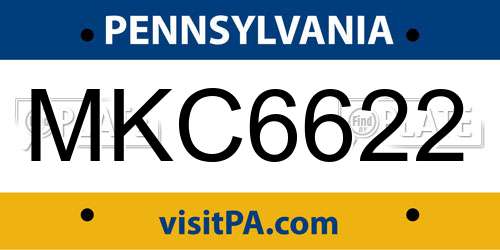 MKC6622 Pennsylvania License Plate