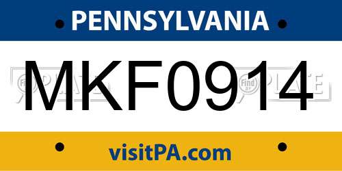 MKF0914 Pennsylvania License Plate